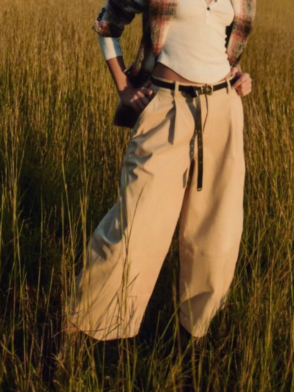 Anthropologie Maeve Pleated Barrel Leg Chino Pants 16 TALL